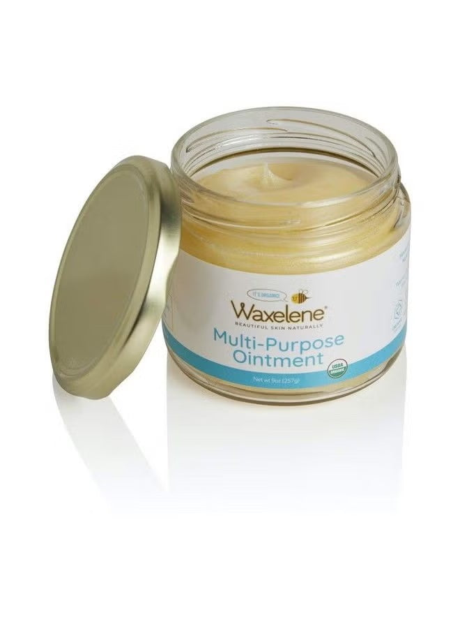 Waxelene Organic Multipurpose Ointment the Petroleum Jelly Alternative Eczema Dry Sensitive Skin Face Moisturizer Large Jar 9oz (257g)