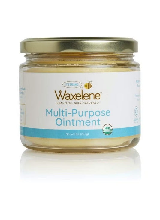 Waxelene Organic Multipurpose Ointment the Petroleum Jelly Alternative Eczema Dry Sensitive Skin Face Moisturizer Large Jar 9oz (257g)