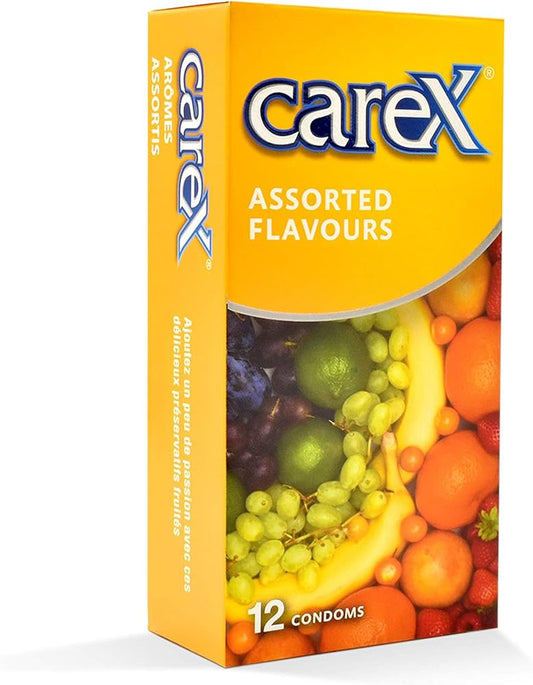 CareX Assorted Flavours Condoms | Delicious Fruity Sensation 12-Piece